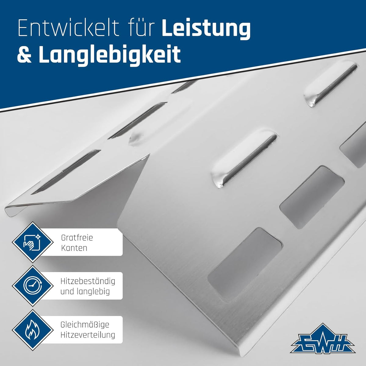 Edelstahl Brennerabdeckung Landmann Cool Black 4.1 MaxX ( Aldi Modell ) 35,6 x 13,7 x 2,5 cm